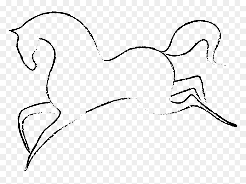 Galloping Horse Clip Arts - Free Horse Line Drawings, HD Png Download - black horse png