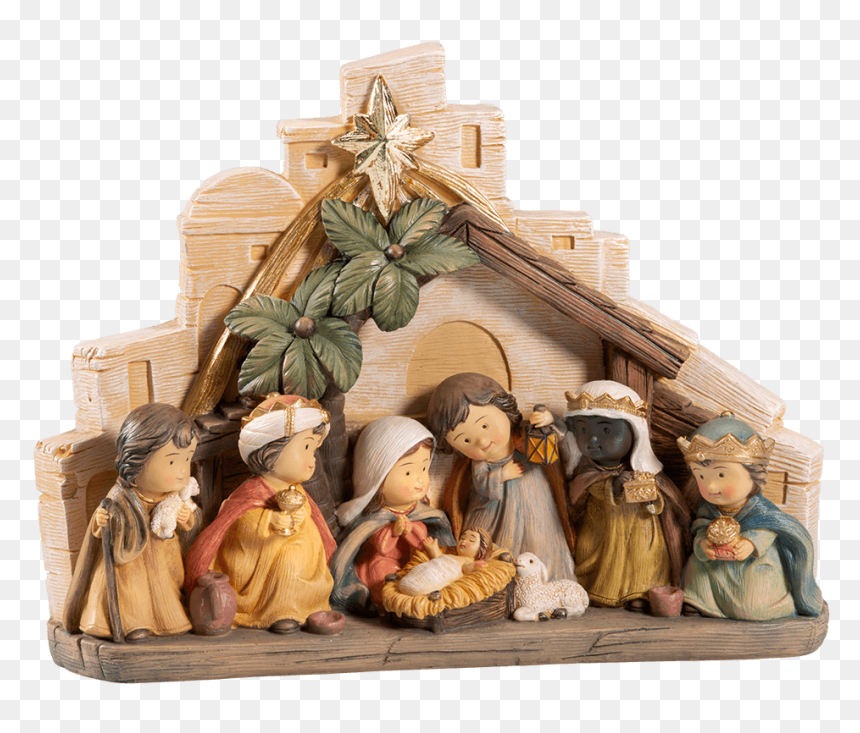 Nativity Scene With House Scenery - Nativity Scene, HD Png Download - nativity scene png