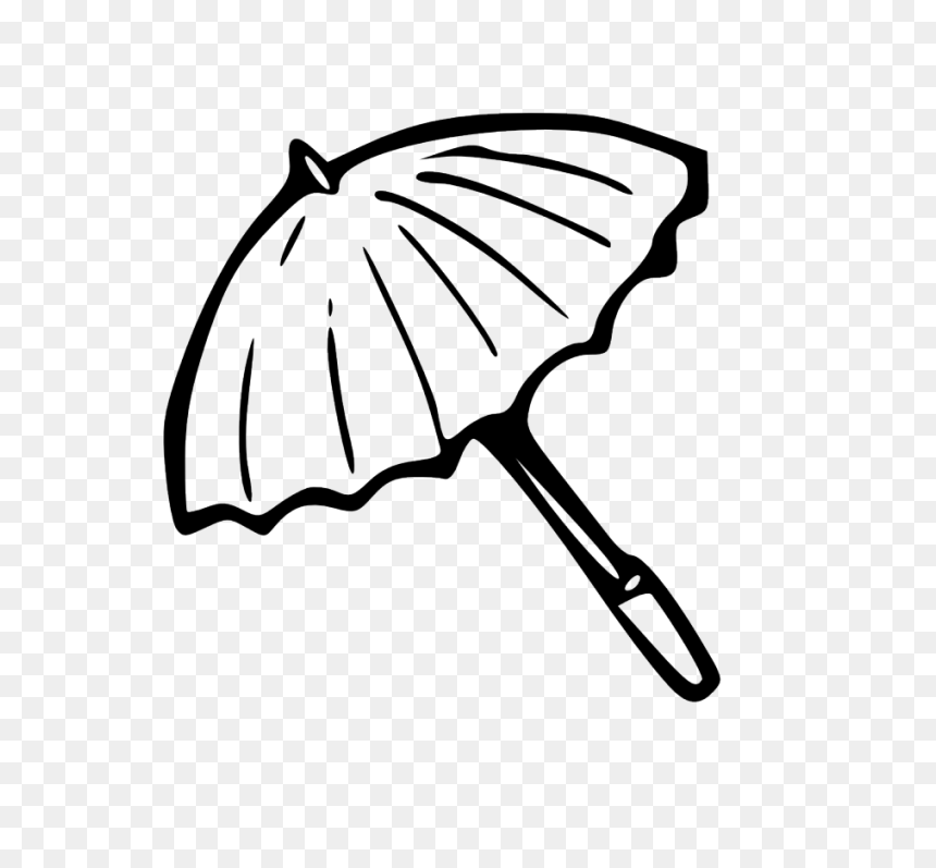 Umbrella Outline Black White Line Art Coloring Book - Coloring Letter U Worksheets, HD Png Download - book outline png