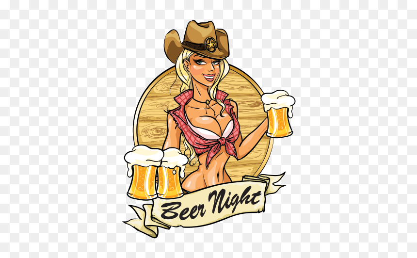 Sexy Country Girl In Beer Night Sign - Beer Woman Cartoon, HD Png Download - country girl png