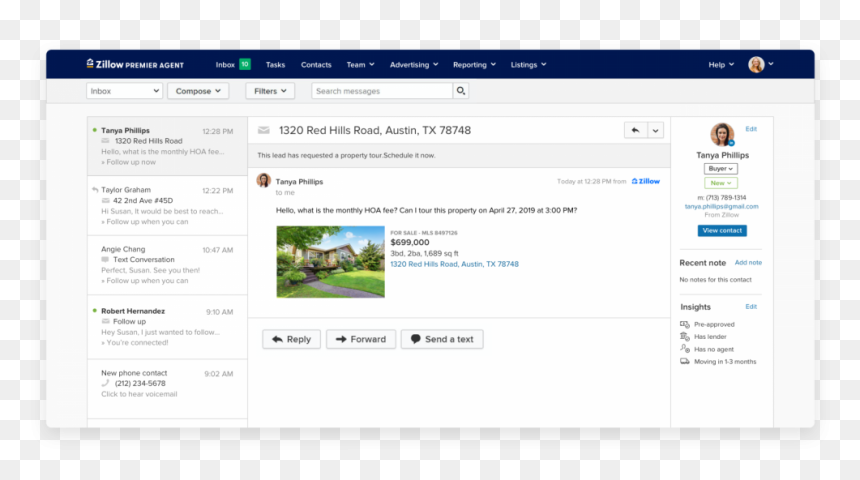 Text Messaging From The Zillow Premier Agent Inbox - Operating System, HD Png Download - zillow icon png
