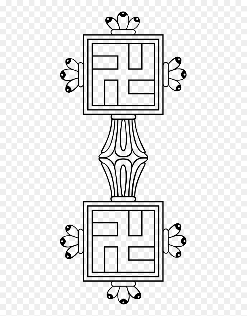 File - Yungdrung Chagshing-outline - Svg - Coloring - Coloring Book, HD Png Download - book outline png