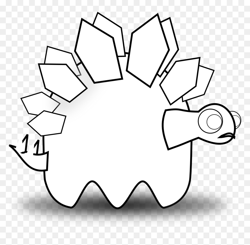 Stegosaurus Black And White Coloring Book Clip Art - Illustration, HD Png Download - book outline png