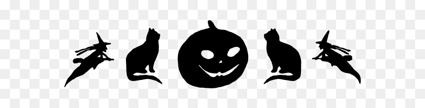 Witch And Cat Halloween Silhouette Vector Image - Jack-o'-lantern, HD Png Download - halloween cat png