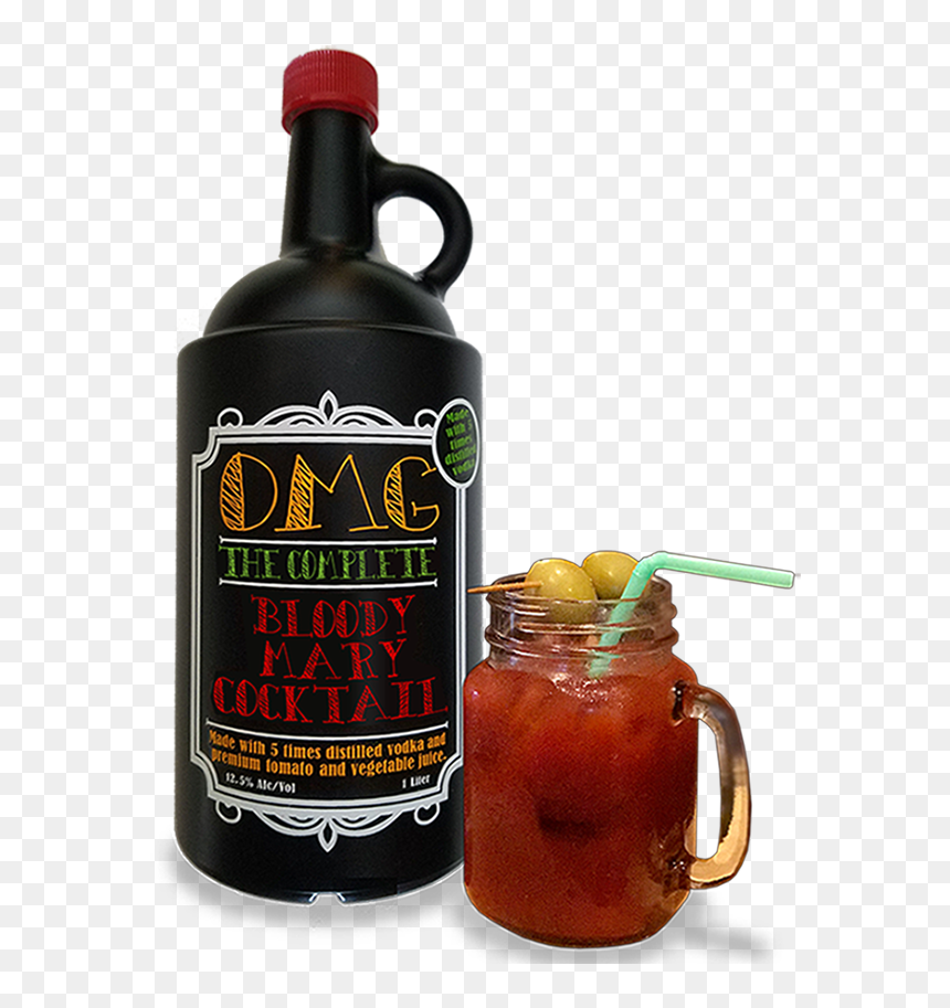 Bottle Glass - Omg Bloody Mary Vodka, HD Png Download - bloody mary png
