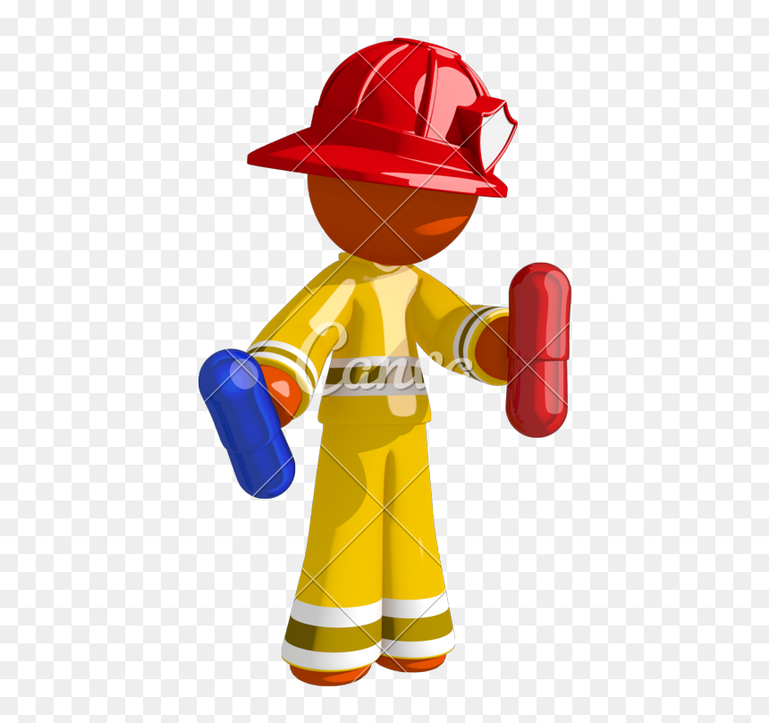 Orange Man Firefighter Blue - Portable Network Graphics, HD Png Download - red pill png
