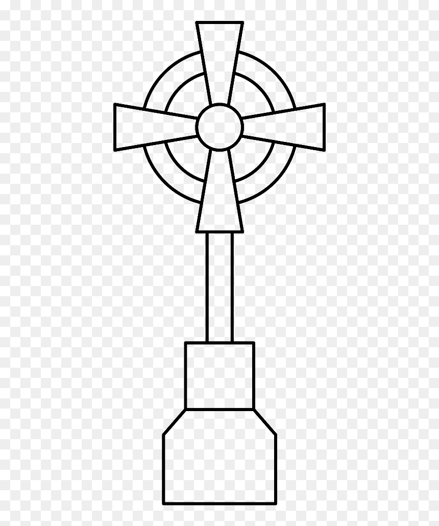 Halloween Holidays Spooky Outline Outlines Cross - Vector Graphics, HD Png Download - cross outline png