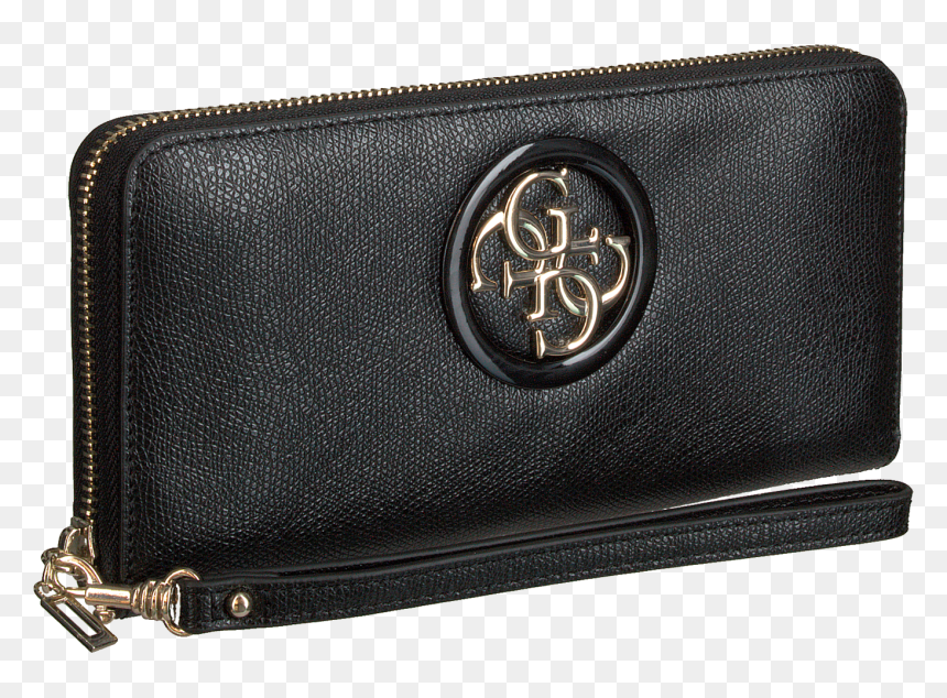 Black Guess Wallet Open Road Slg Large Zip Around - Wallet, HD Png Download - open zipper png