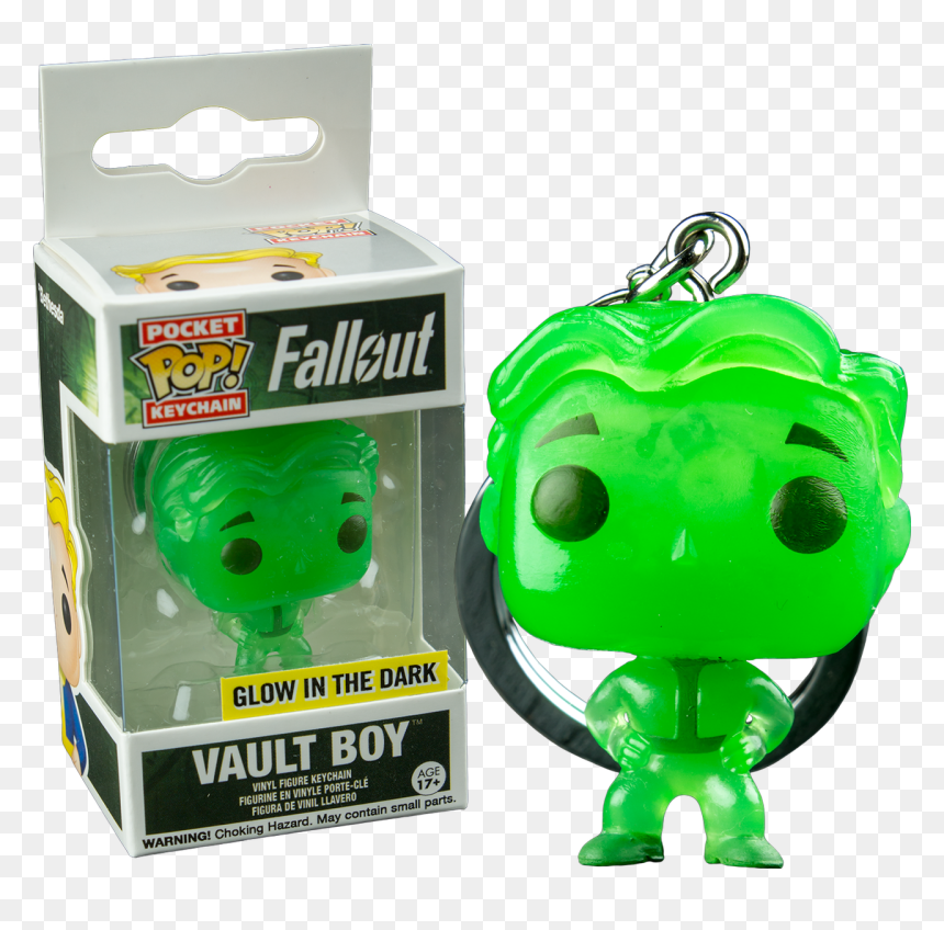 Vault Boy Glow In The Dark Pocket Pop Vinyl Keychain - Funko Keychain Glow In The Dark, HD Png Download - fallout 4 vault boy png