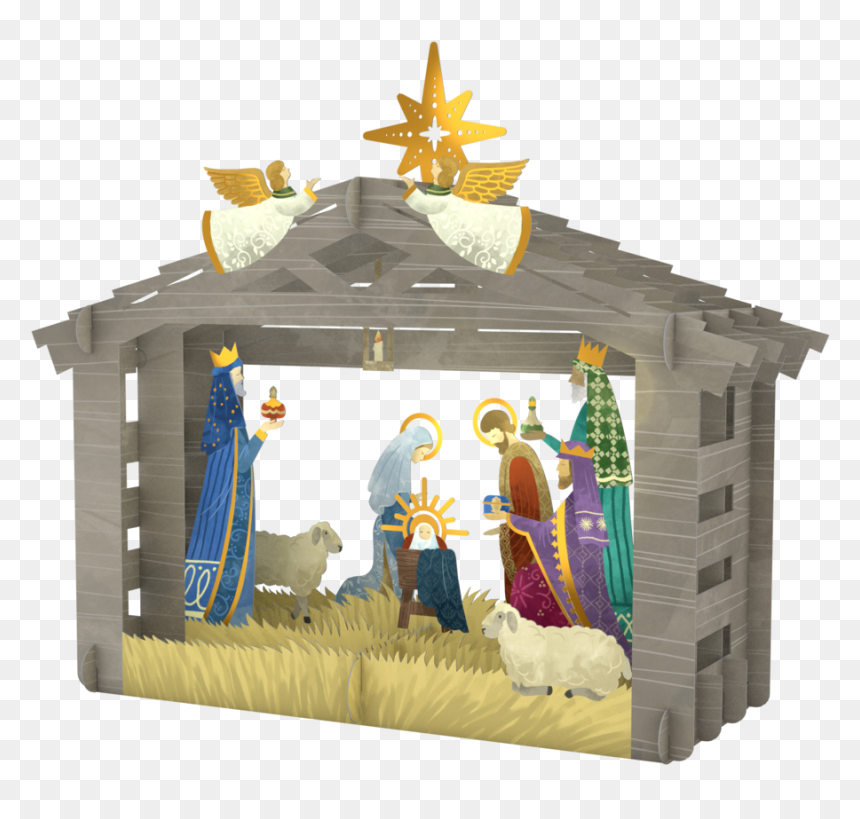 Decorative Nativity Scene
 Pop Up Card - House, HD Png Download - nativity scene png
