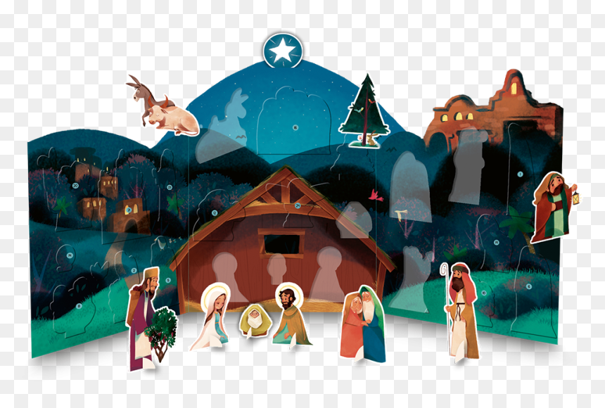 Mon Joli Calendrier De L Avent, HD Png Download - nativity scene png