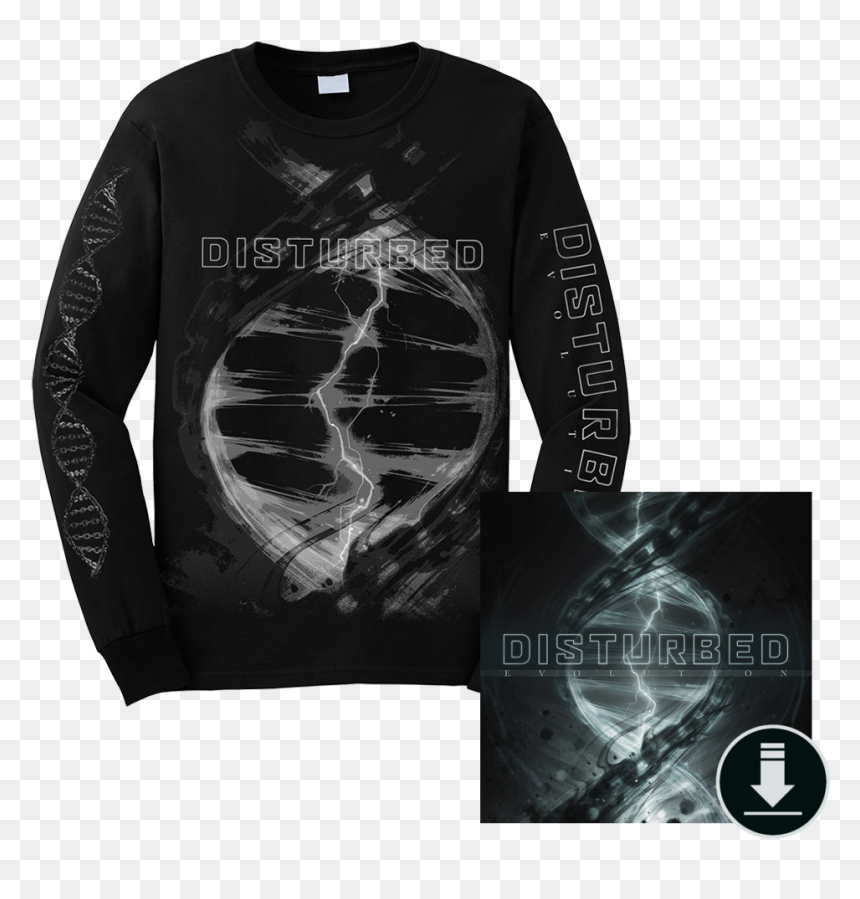 Evolution Hybrid Long Sleeve T-shirt Bundle - Disturbed Evolution T Shirt, HD Png Download - disturbed logo png