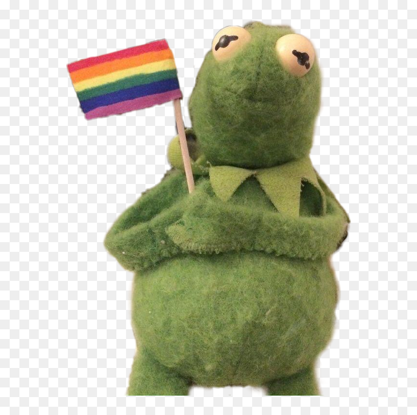#kermit #kermitrainbow #rainbow - Kermit Sticker, HD Png Download - rainbow frog png