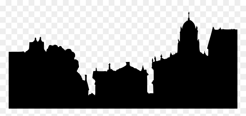 Old Town Clipart Silhouette - Silhouette Small Town Skyline, HD Png Download - town silhouette png
