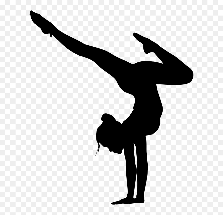 Silhouette Yoga Physical Fitness Exercise Female - Silhouette Gymnastics Clipart, HD Png Download - yoga silhouette png