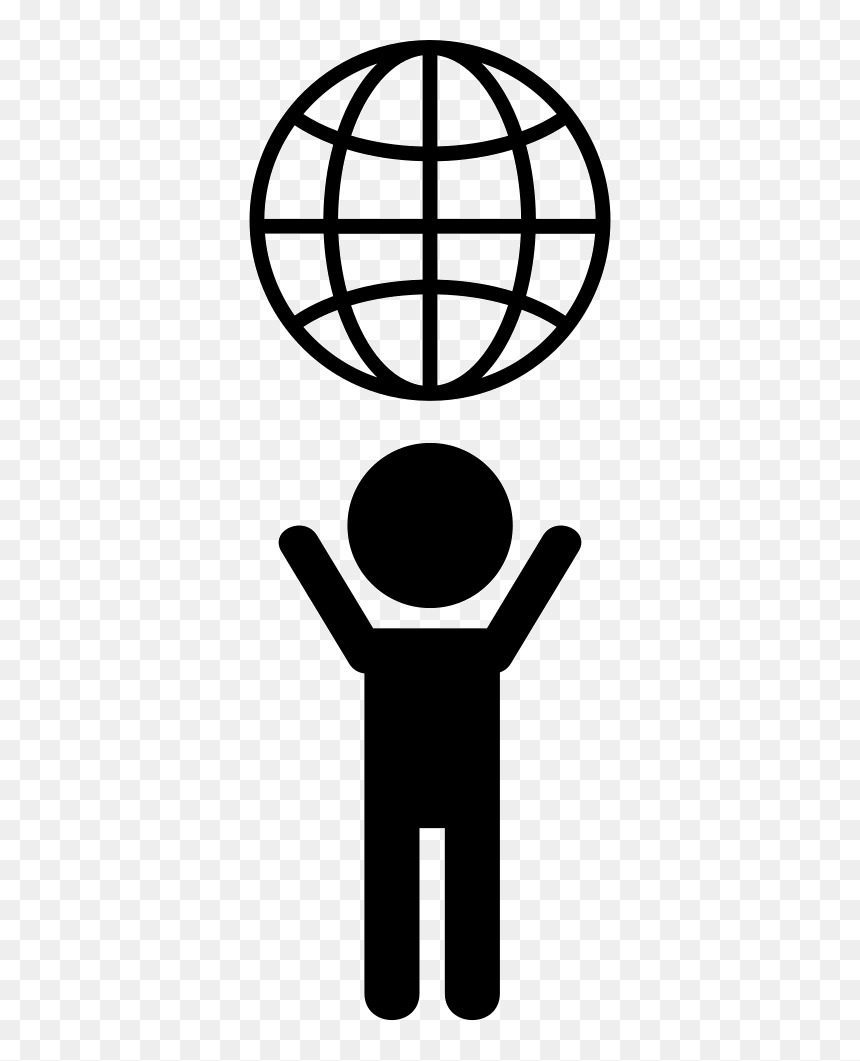 Earth Grid Over A Boy Silhouette - Airplane Around The World Png, Transparent Png - boy silhouette png