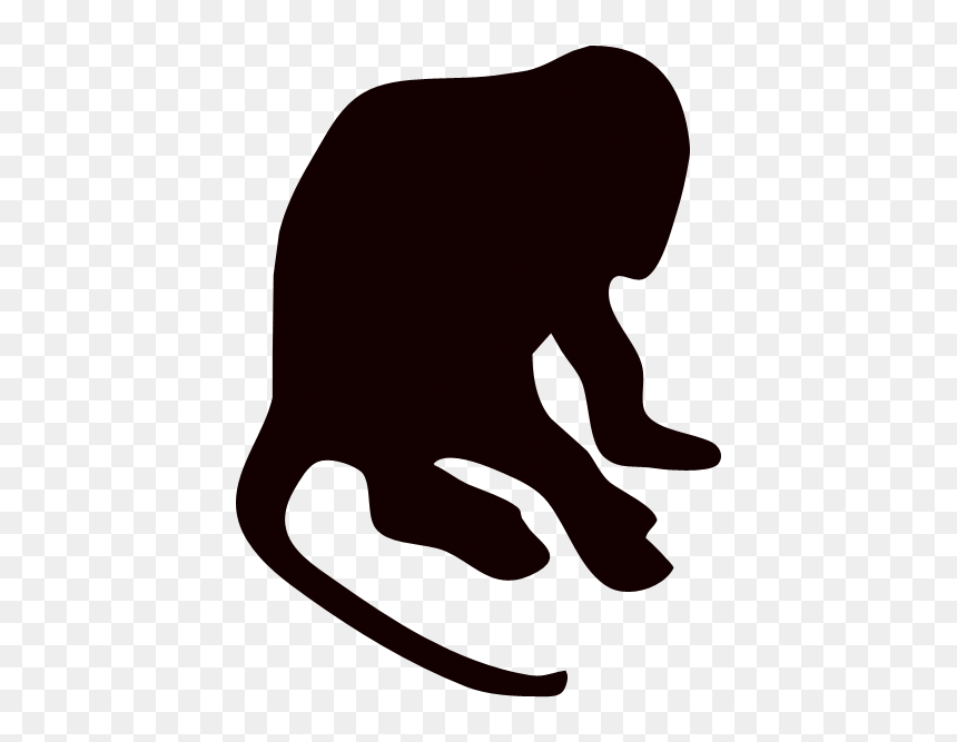 Silhouette Monkey Drawing - Monkey Silhouette, HD Png Download - monkey silhouette png