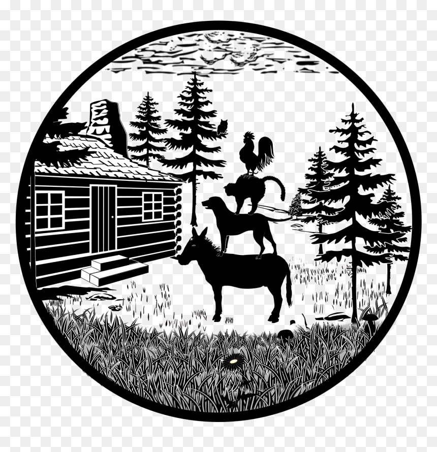 Bremen Town Musicians 5 Clip Arts - Town Musicians Of Bremen Silhouette, HD Png Download - town silhouette png