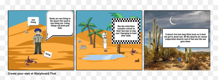 Evaporation In Desert Cartoon, HD Png Download - desert tree png