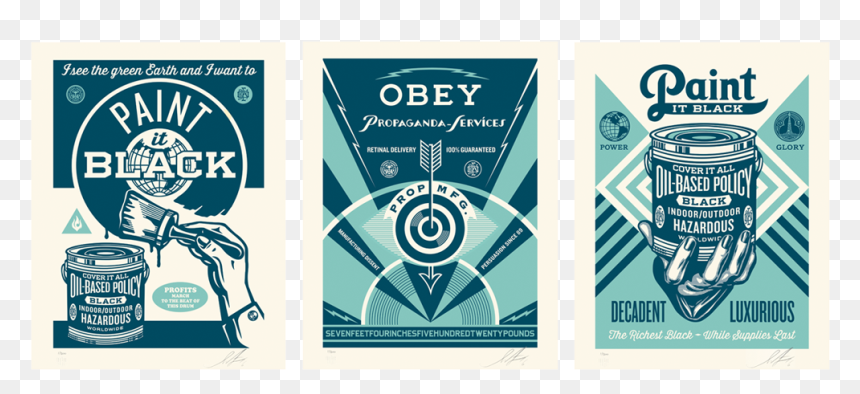 Shepard Fairey Blue Paint It Black, HD Png Download - obey logo png