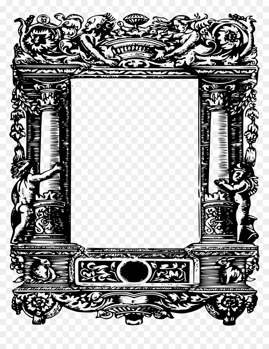 Ornate Curly Column Frame Clip Arts - Historical Photo Frames Png, Transparent Png - ornate border png