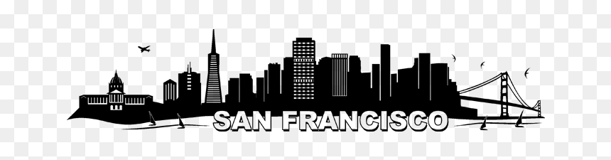 Wandtattoo San Francisco Farbansicht - Wandtattoo Skyline San Francisco, HD Png Download - san francisco skyline silhouette png