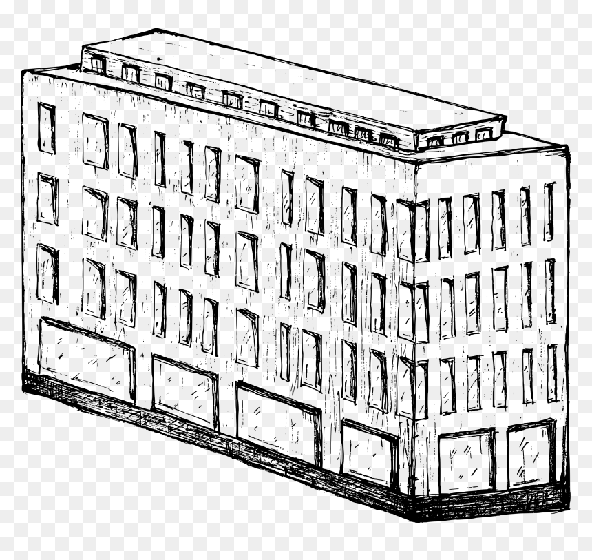 Building Drawing 4, HD Png Download - building silhouette png