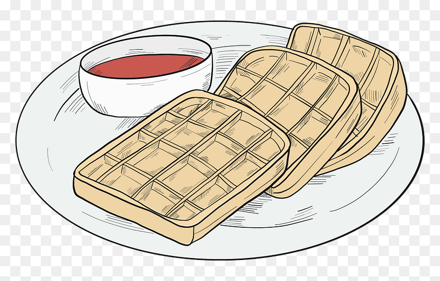 Waffles For Breakfast Clipart - Baked Goods, HD Png Download - breakfast clipart png