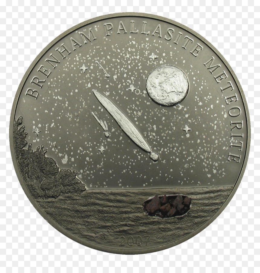 Cook Islands 5 Dollars Brenham Pallasite Meteorite, HD Png Download - coins falling png