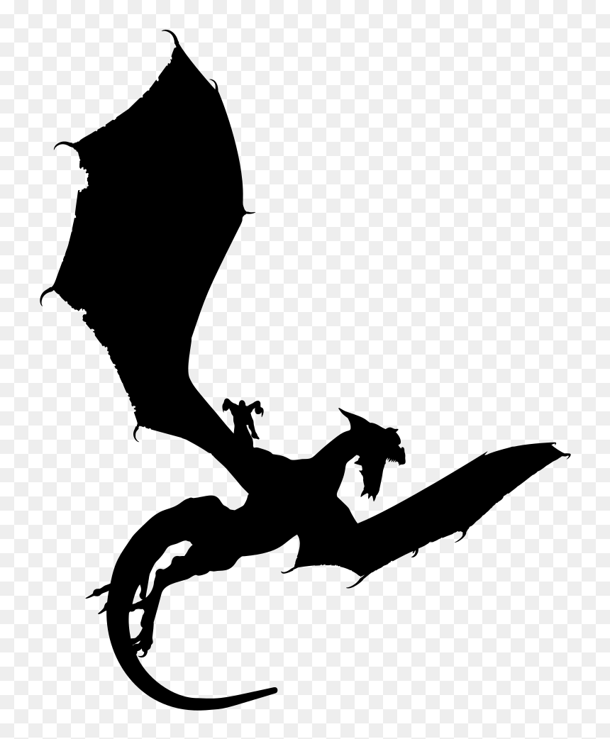 Onlinelabels Clip Art - Dragon Silhouette Transparent Background, HD Png Download - game of thrones dragon png