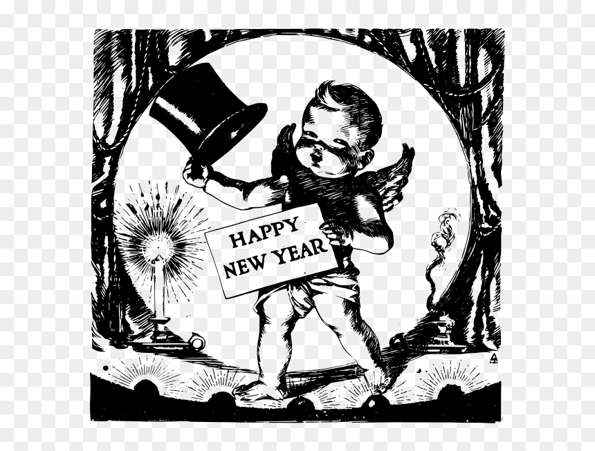 Happy New Year Baby - New Years Baby 2020 Clip Art, HD Png Download - new year hat png