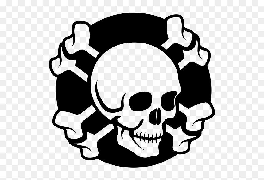 Skull Crossed Bones Silhouette - Skull, HD Png Download - skull silhouette png