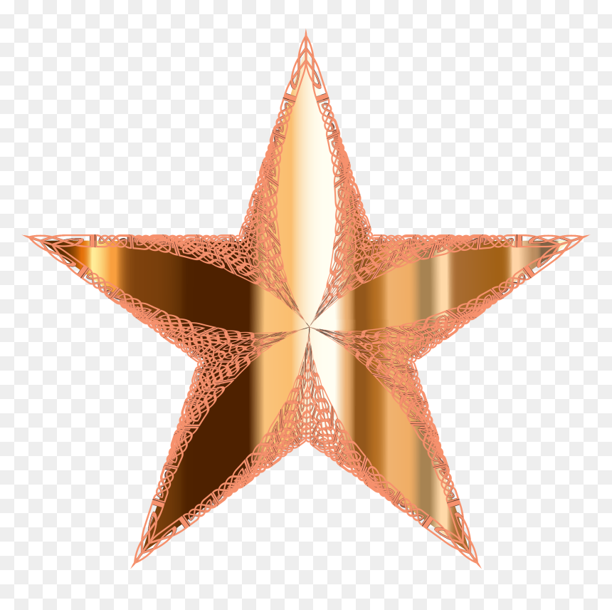 Ornamental Metallic Star Clip Arts - Star Metallic Png, Transparent Png - orange star png