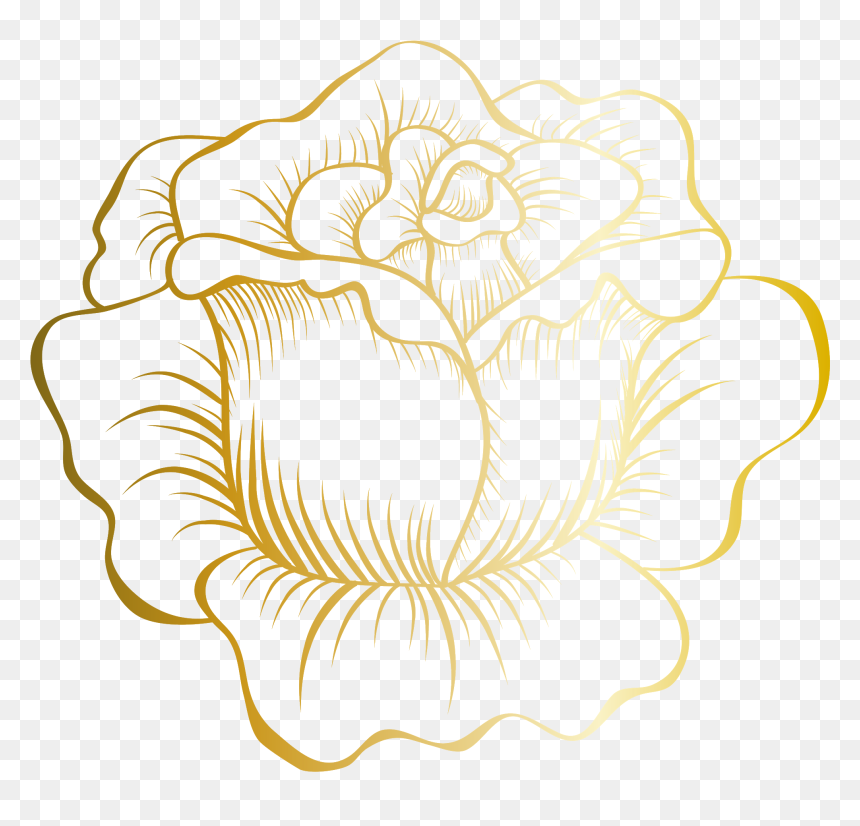 Transparent Gold Flowers Png, Png Download - gold flower png