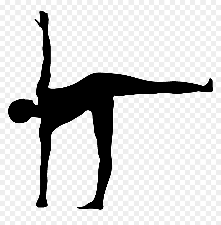 Half Moon Balance Yoga Silhouette, HD Png Download - yoga silhouette png