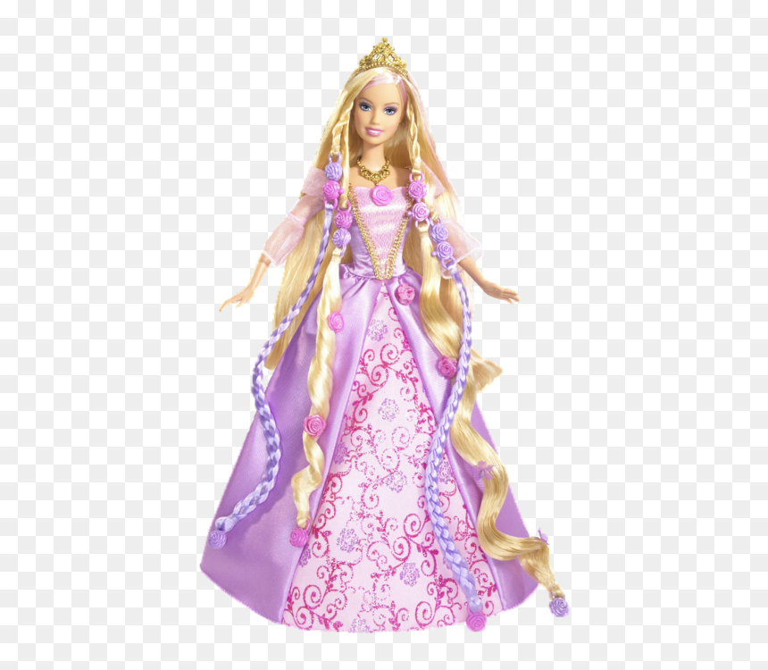 Barbie Doll - Long Hair Rapunzel Barbie Doll, HD Png Download - barbie doll png