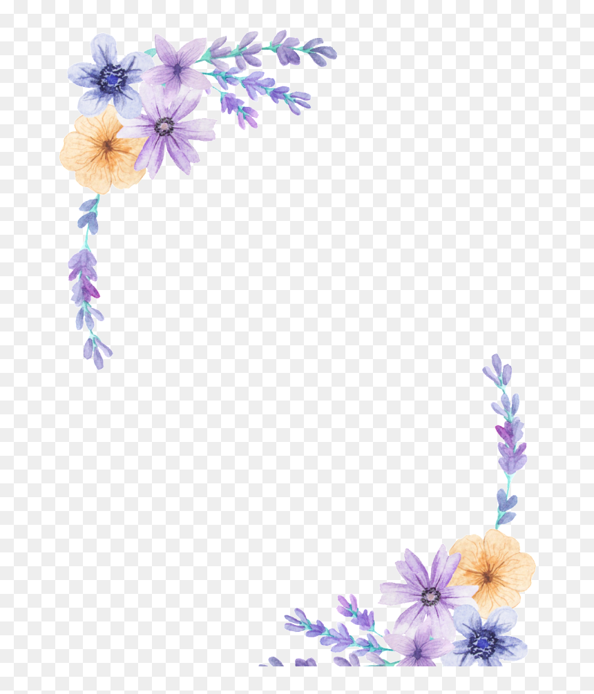 Purple Flower Border Background, HD Png Download - purple border png