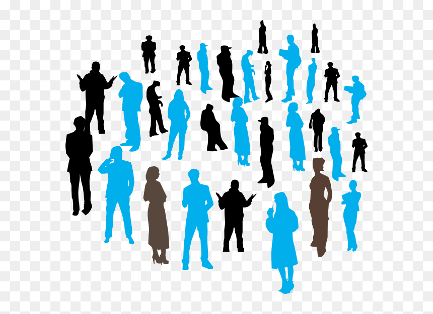 Crowd People Silhouette Png, Transparent Png - audience silhouette png