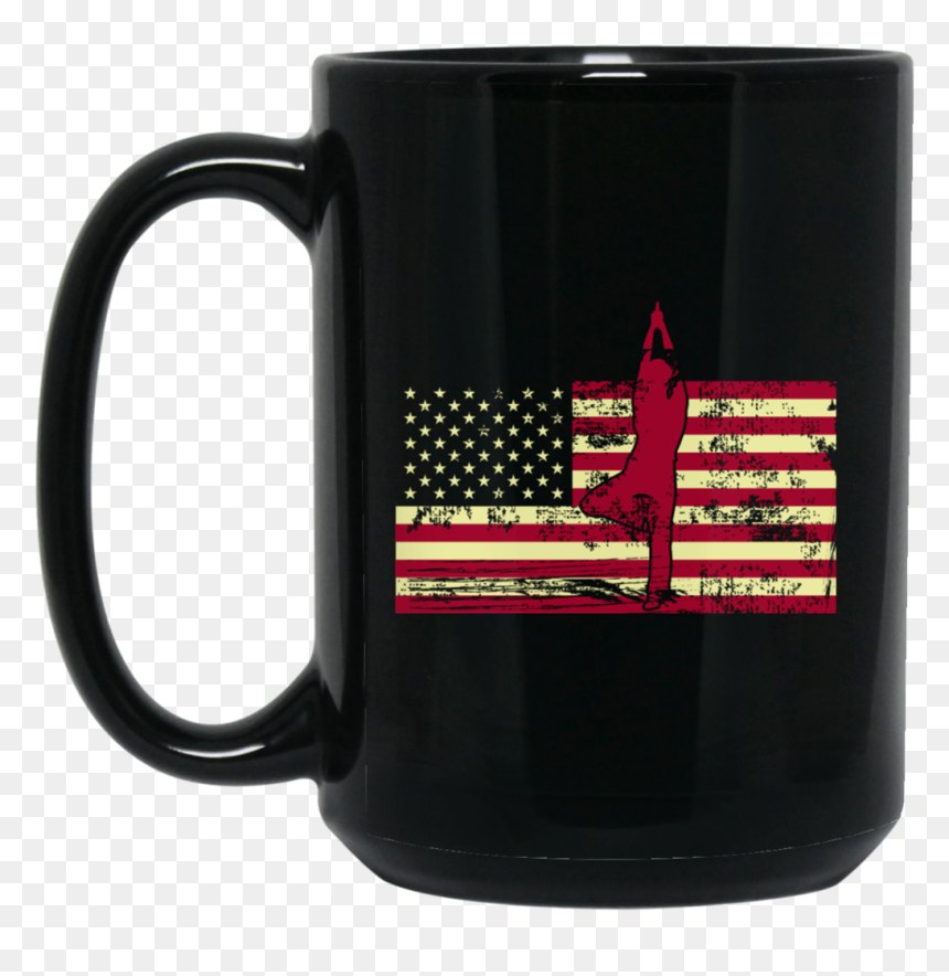 Male Yoga Silhouette On Flag Bm15oz 15 Oz - High School Happy Fourth Of July, HD Png Download - yoga silhouette png