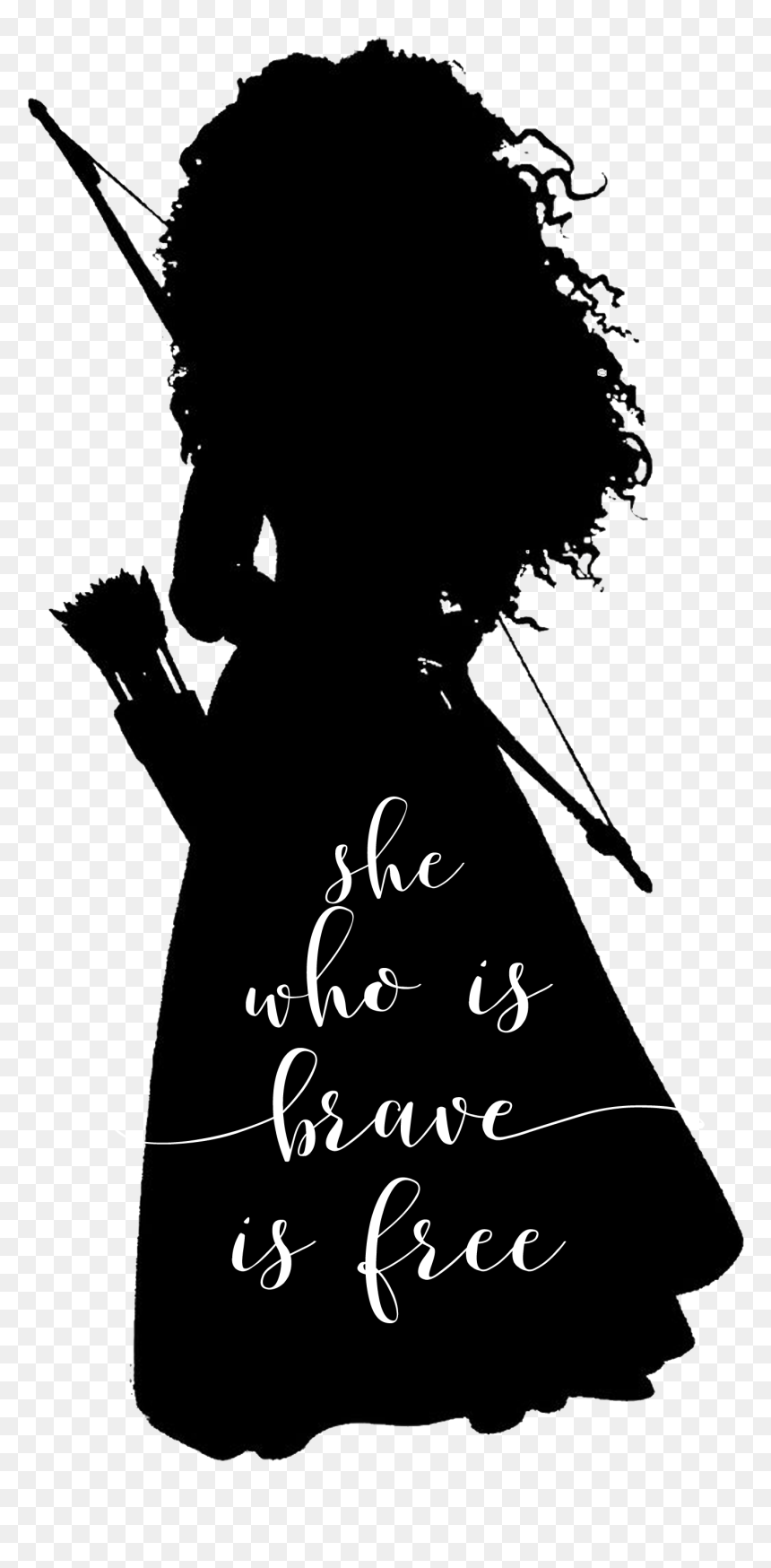 Disney Princess Merida Silhouette, HD Png Download - disney silhouette png