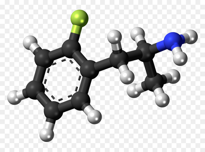 2-fluoroamphetamine Molecule Ball - Molecule, HD Png Download - molecule png