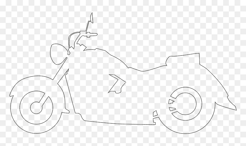 Line Art, HD Png Download - motorcycle silhouette png