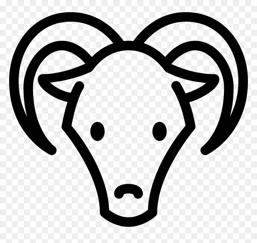 This Is An Animal With Two Curved Horns That Jut From - Ziege Icon, HD Png Download - goat horns png