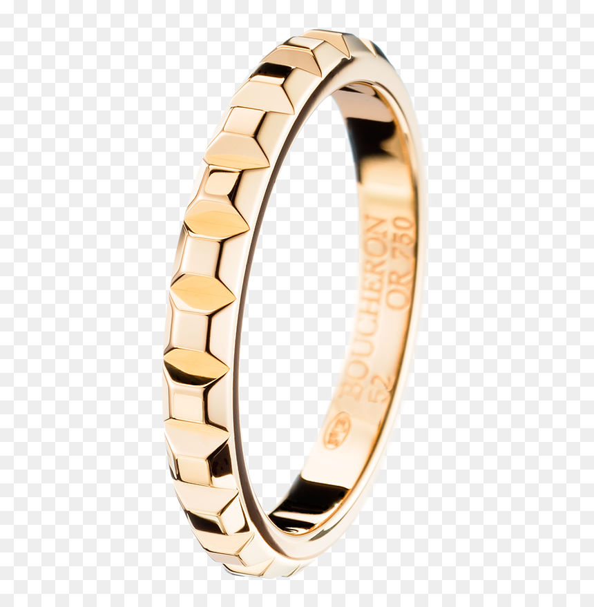 Clou De Paris Yellow Gold Wedding Band - Boucheron Plain Wedding Band, HD Png Download - wedding bands png