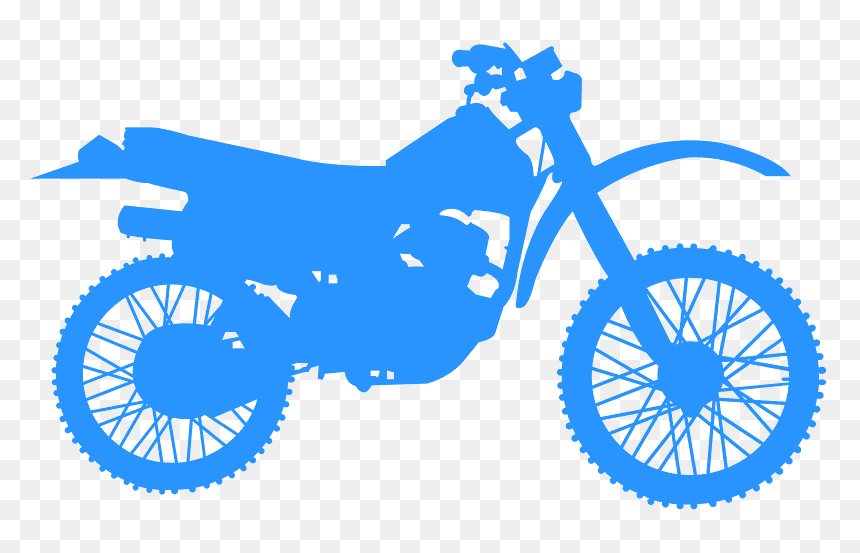 Blue Dirt Bike Silhouette, HD Png Download - motorcycle silhouette png