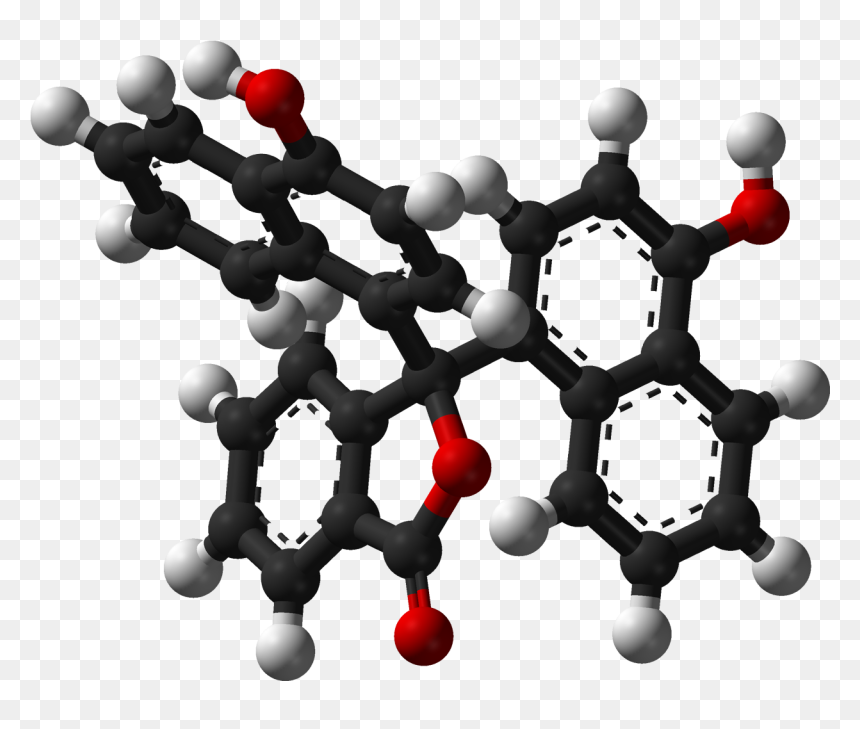 Naphtholphthalein 3d Balls - Turns Phenolphthalein Red, HD Png Download - molecule png