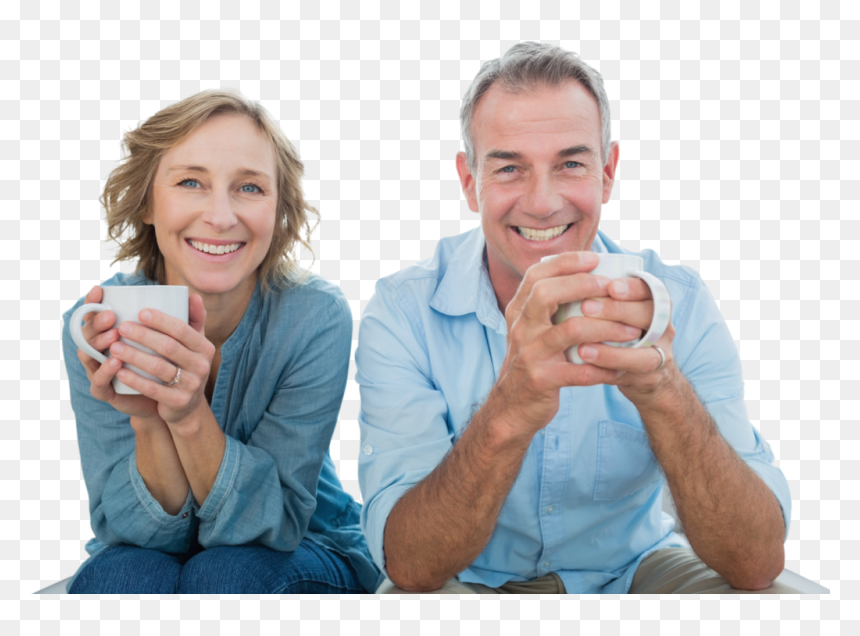 People Drinking Coffee At Home , Png Download - Middle Age Married Couple, Transparent Png - people drinking png