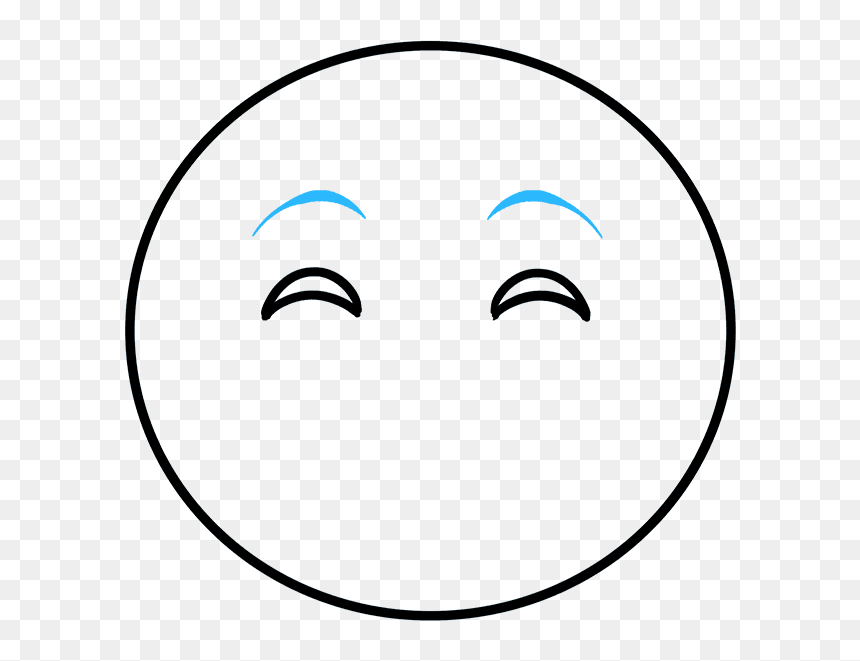 How To Draw Happy Face Emoji - Circle, HD Png Download - laughing face emoji png