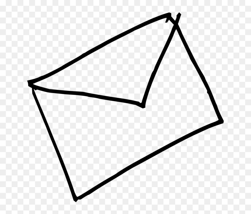 Line Art,angle,area - Letter Clip Art, HD Png Download - envelope clipart png