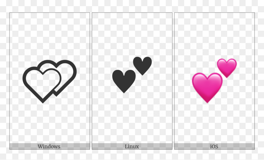 Two Hearts On Various Operating Systems - Heart, HD Png Download - two hearts png